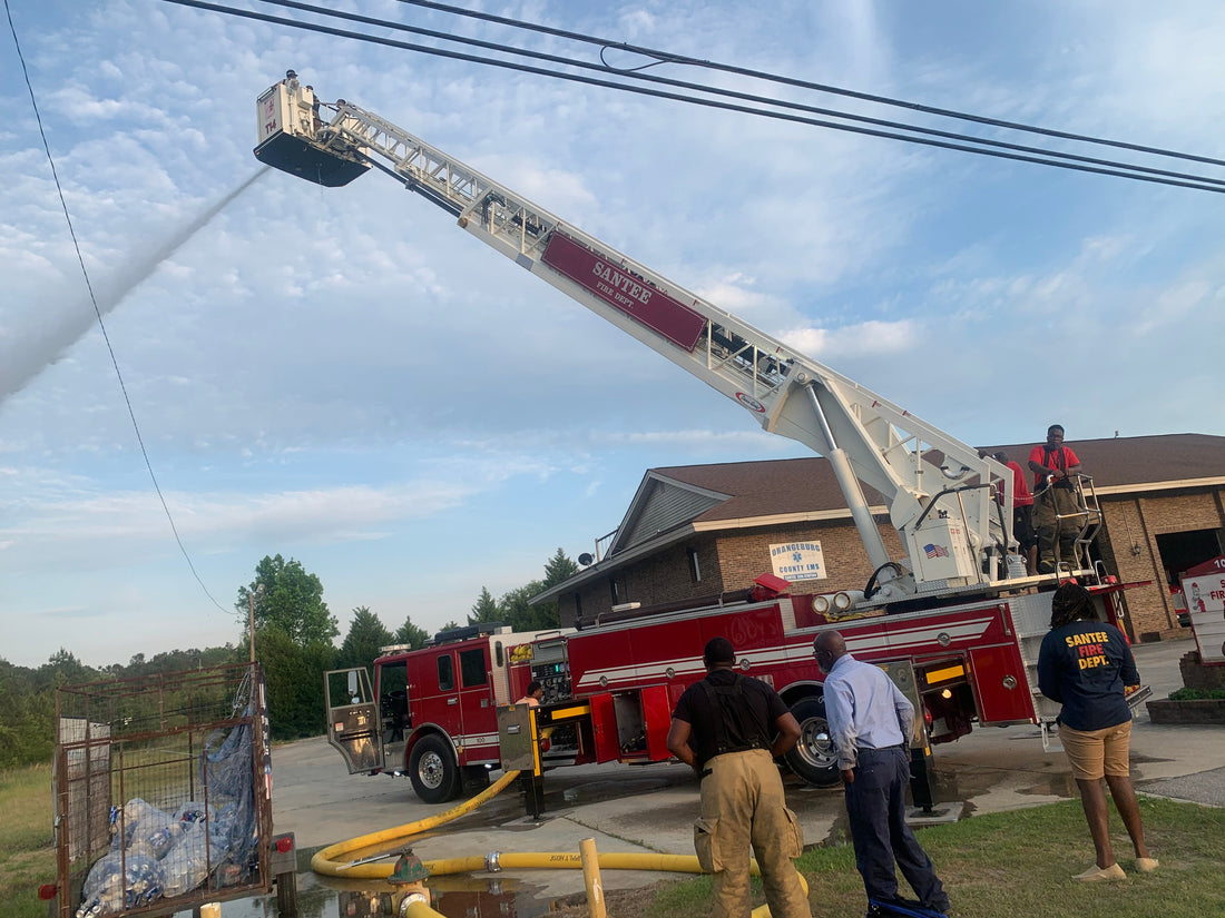Santee firefighters are conducting live fire training during a department drill