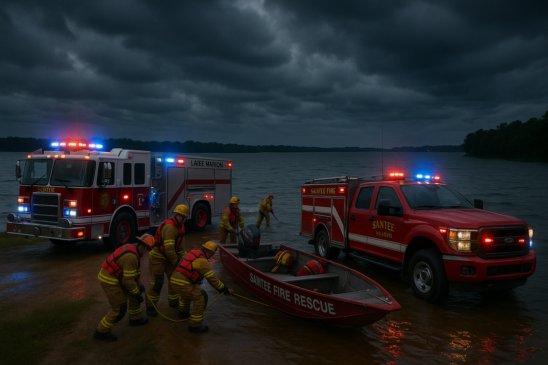 Santee Fire Department responding to Lake Marion rescue emergency